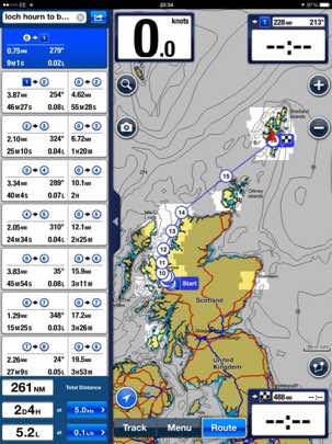 Gavin’s i-pad passage plan for Cass.
