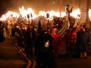 The Scalloway Fire Festival procession.
