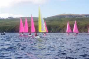Cass learnt to sail at Delting Boating Club.  Bairns still have sailing lessons there nowadays, usually in neon-sailed Picos.