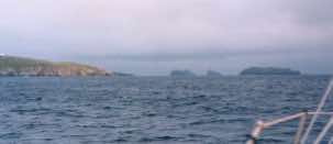Going north through the lumpy waters of Yell Sound.